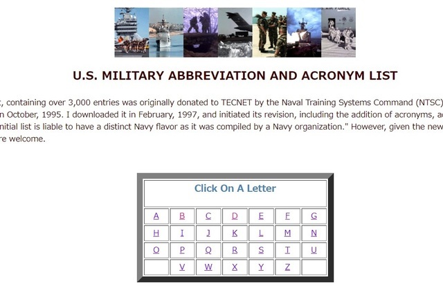 U.S. MILITARY ABBREVIATION AND ACRONYM LIST